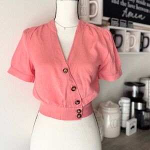 Peach Blouse W/Buttons